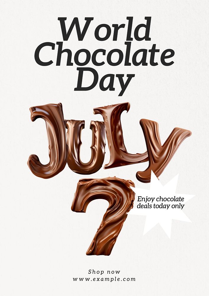 World chocolate day poster template