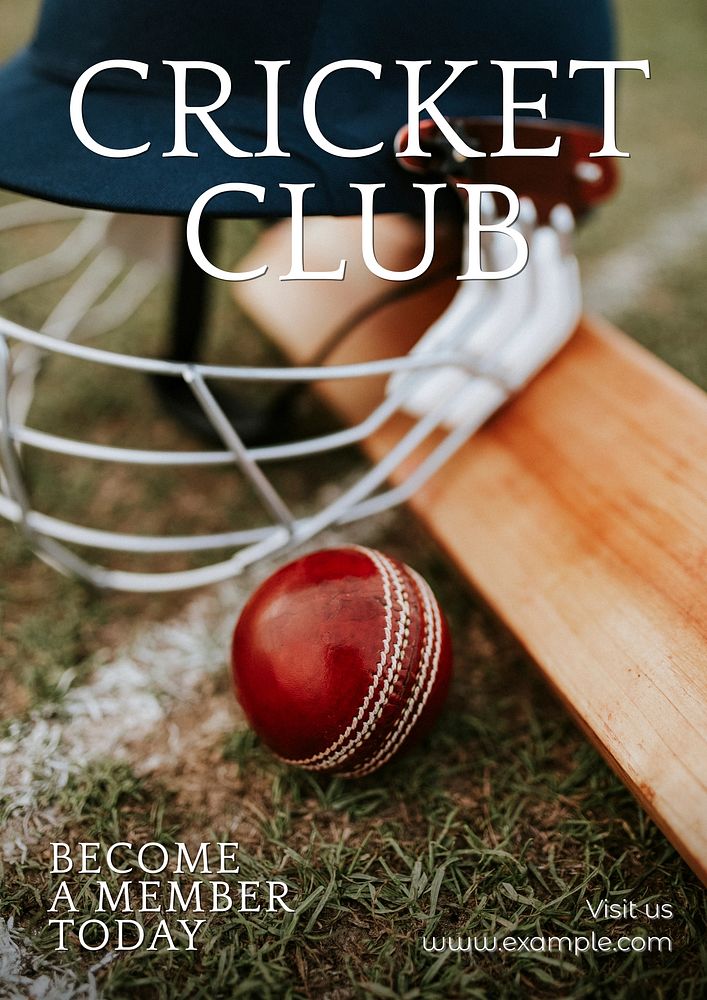 Cricket club poster template