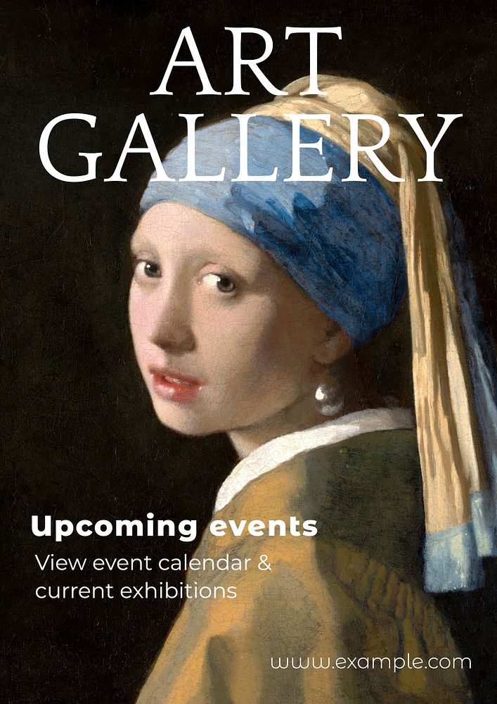 Art gallery events poster template and design
