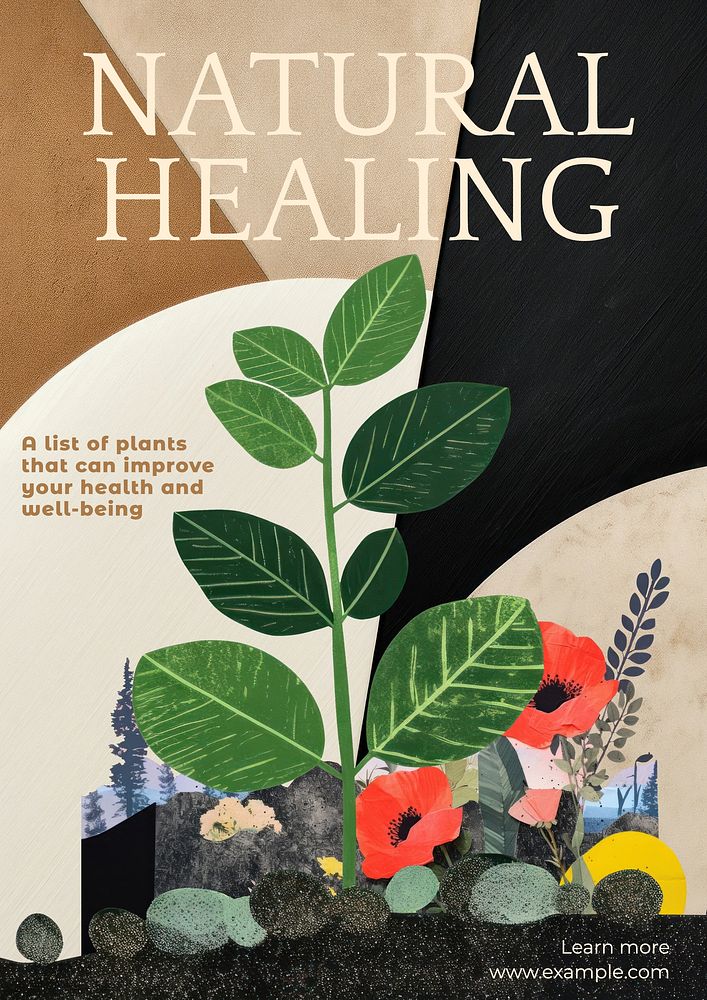 Natural healing   poster template
