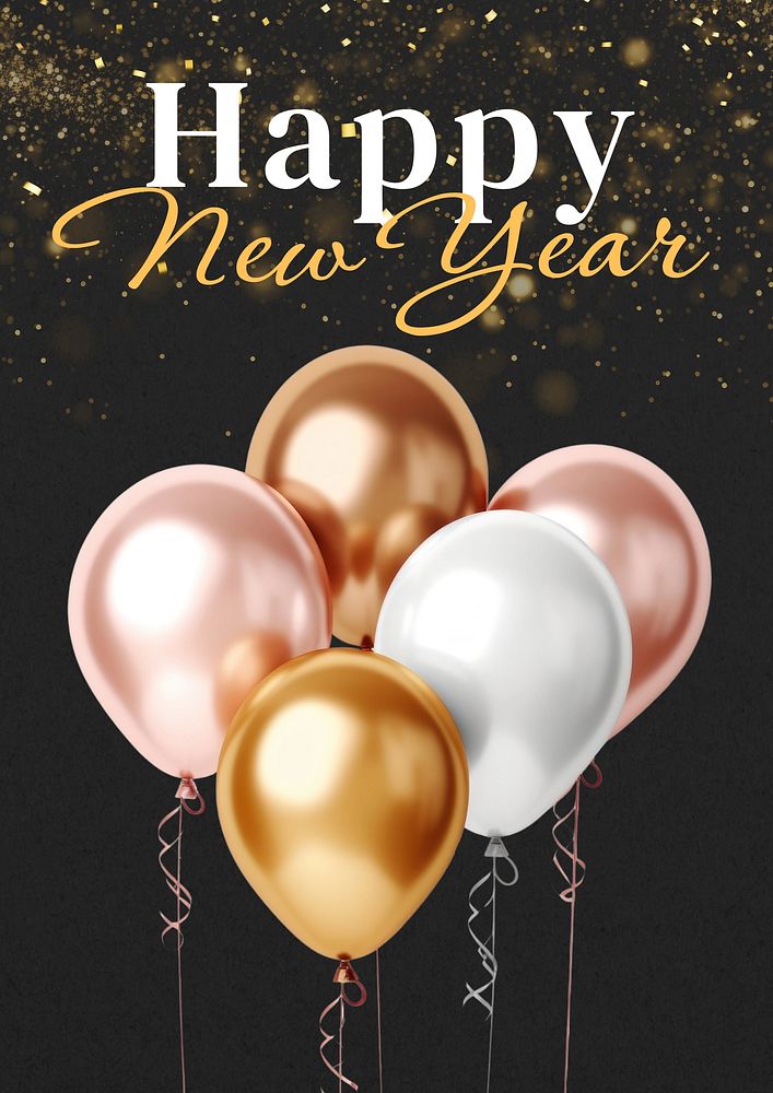 Happy New Year poster template and design