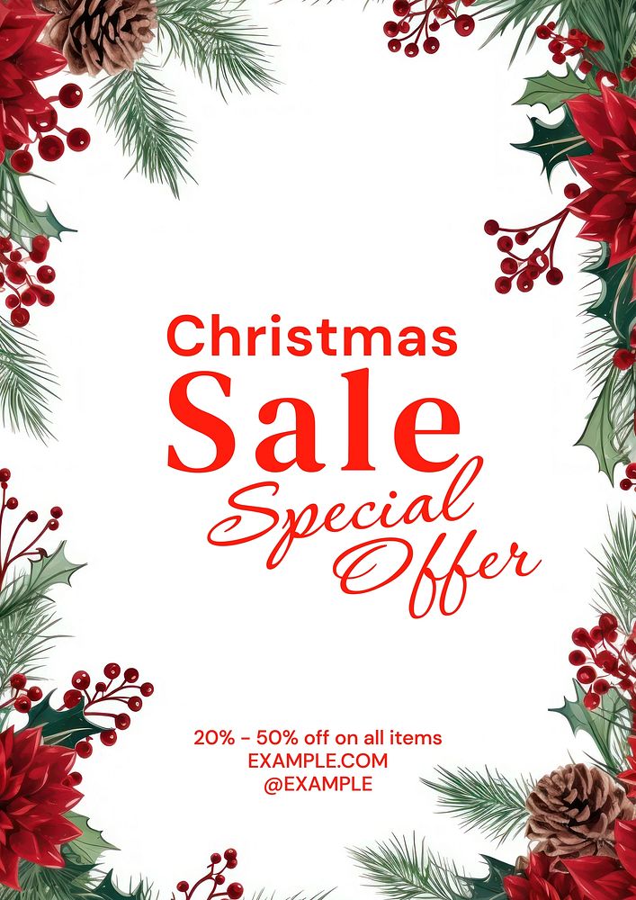 Christmas sale  poster template