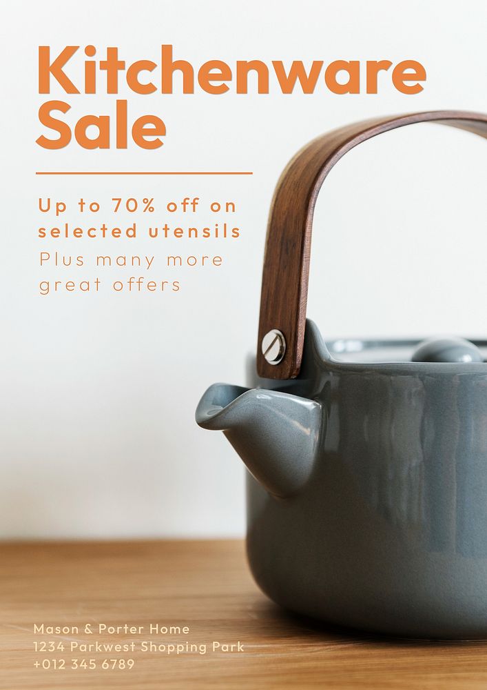 Kitchenware sale   poster template