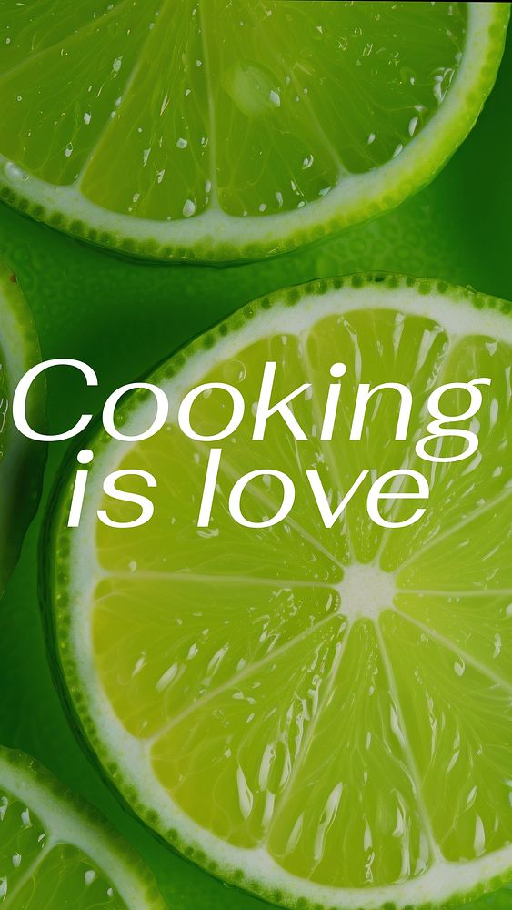 Cooking is love quote Instagram story template