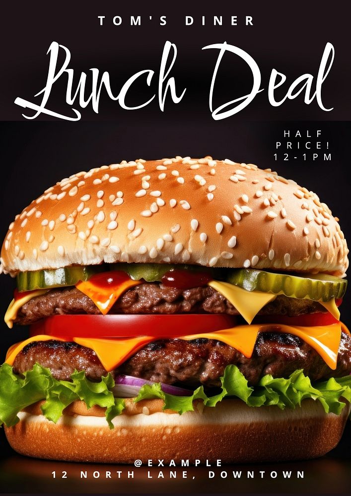 Lunch deal poster template, editable text and design