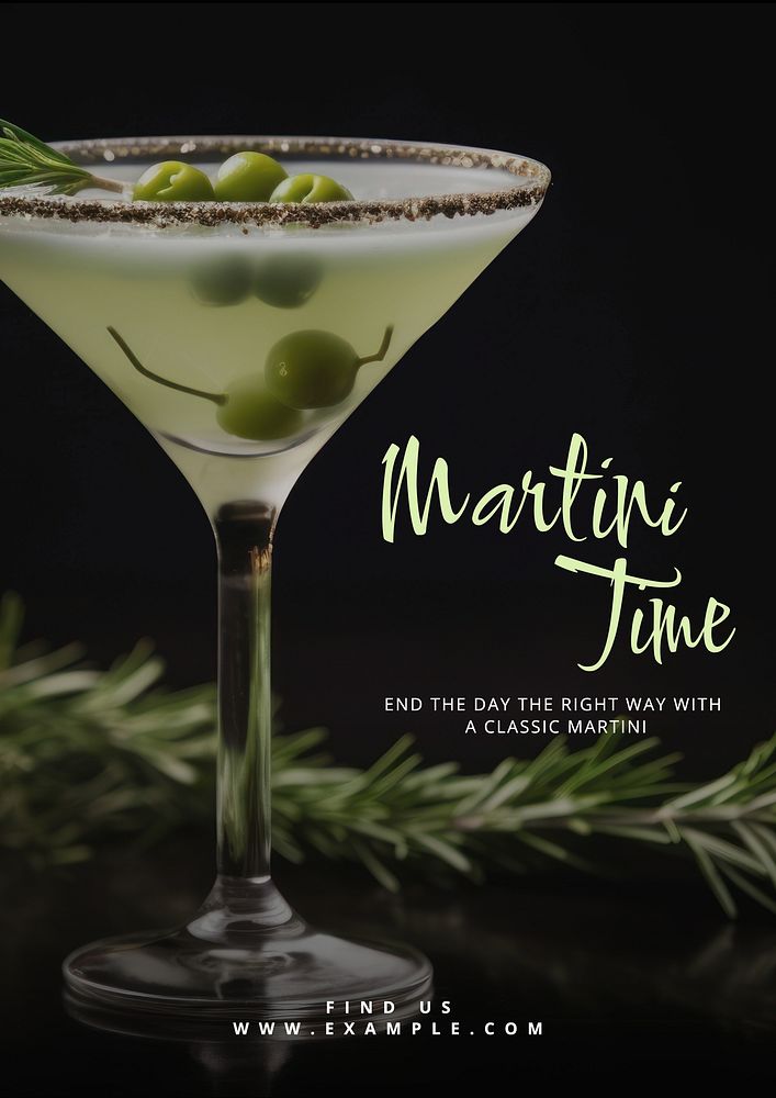Martini time poster template