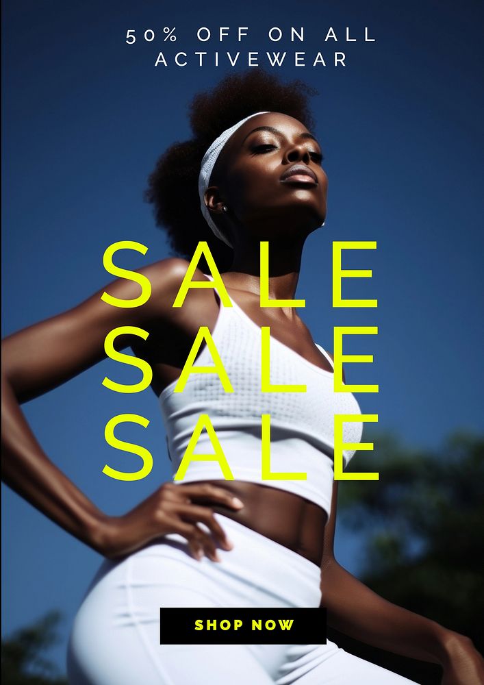 Activewear sale poster template