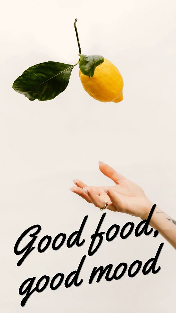 Good food, good mood quote Instagram story template