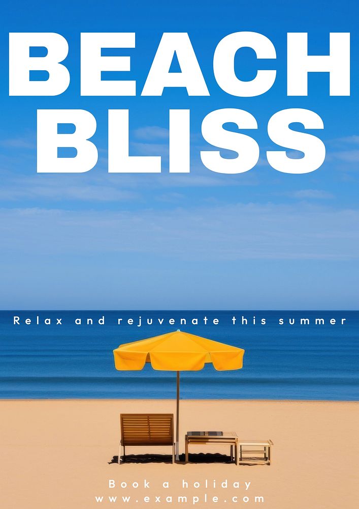 Beach holiday poster template | Free Photo - rawpixel