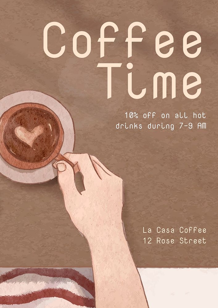 Coffee time poster template