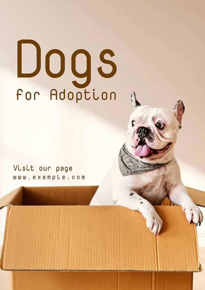 Dog adoption poster template