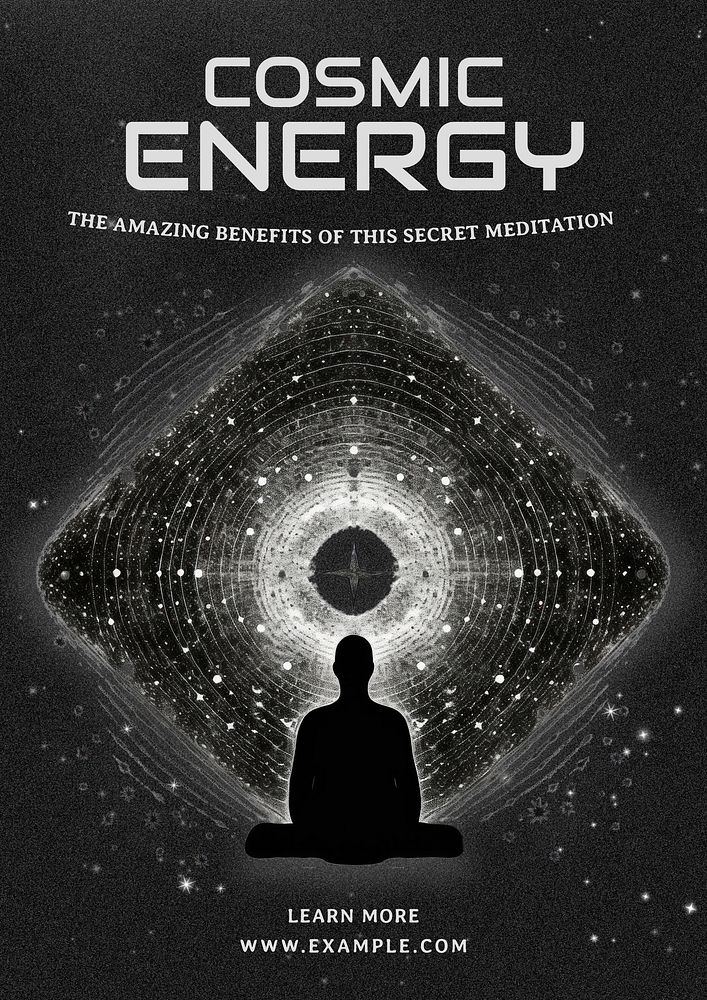 Cosmic energy meditation  poster template