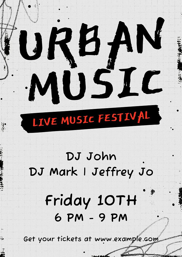 Urban music festival poster template   & design