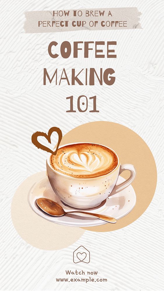 Coffee making 101 Instagram story template, editable text
