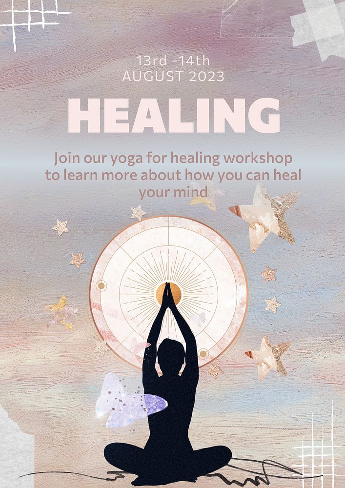 Yoga workshop poster template, editable | Free Photo - rawpixel