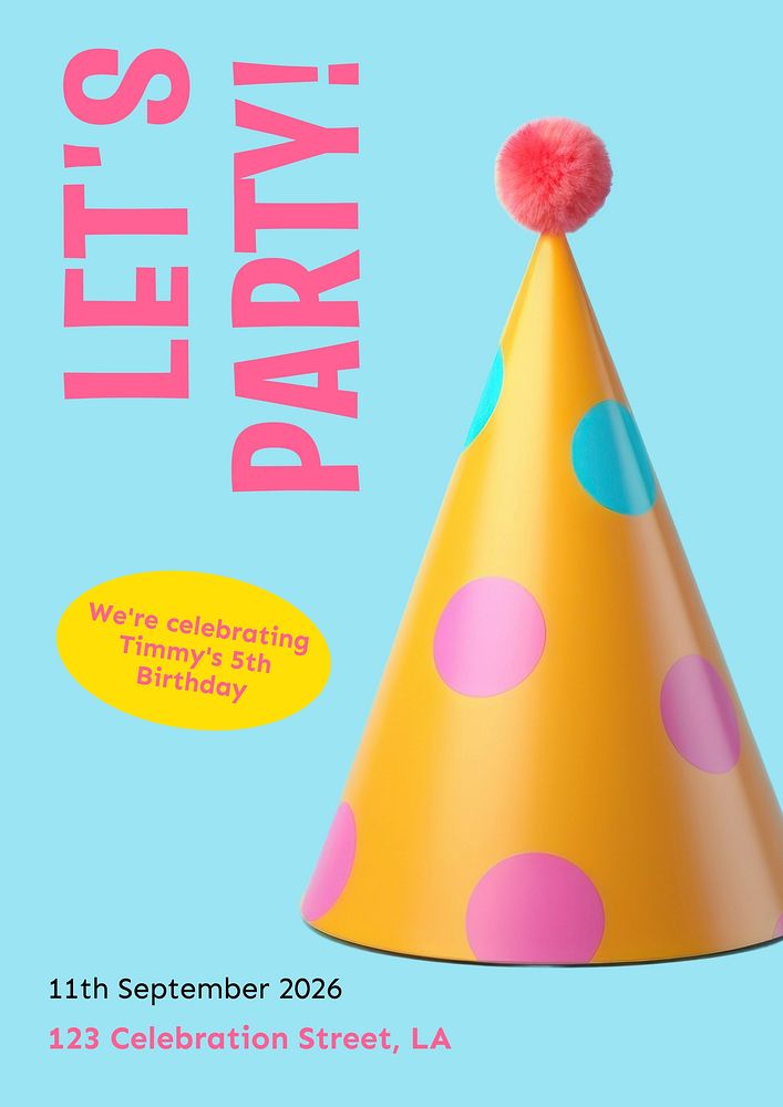 Lets party   poster template