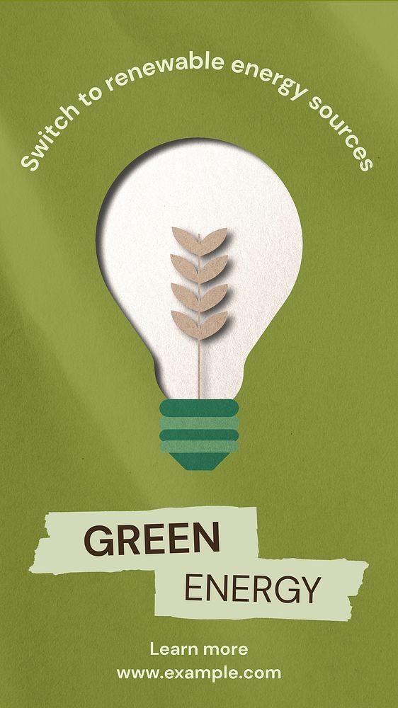 Green energy  Instagram post template
