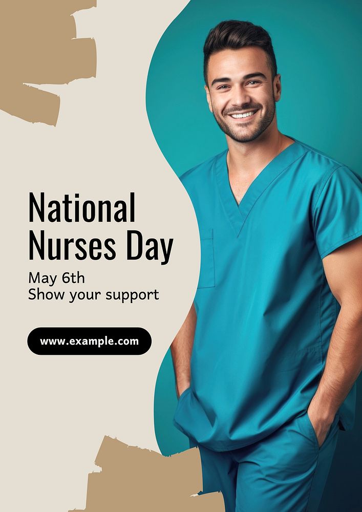 National nurses day poster template