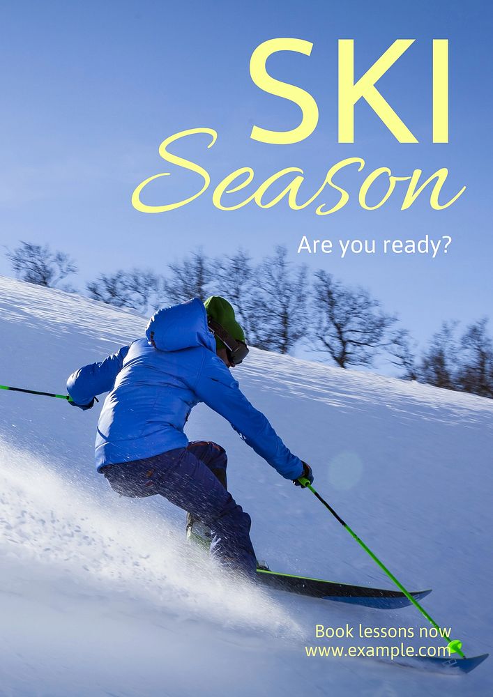 Ski lesson   poster template