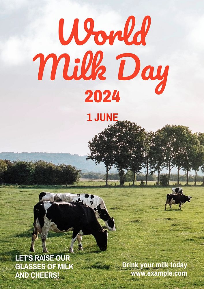 World milk day poster template