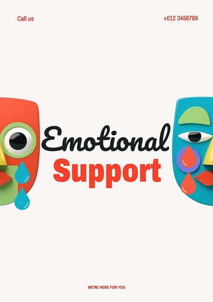 Emotional support poster template