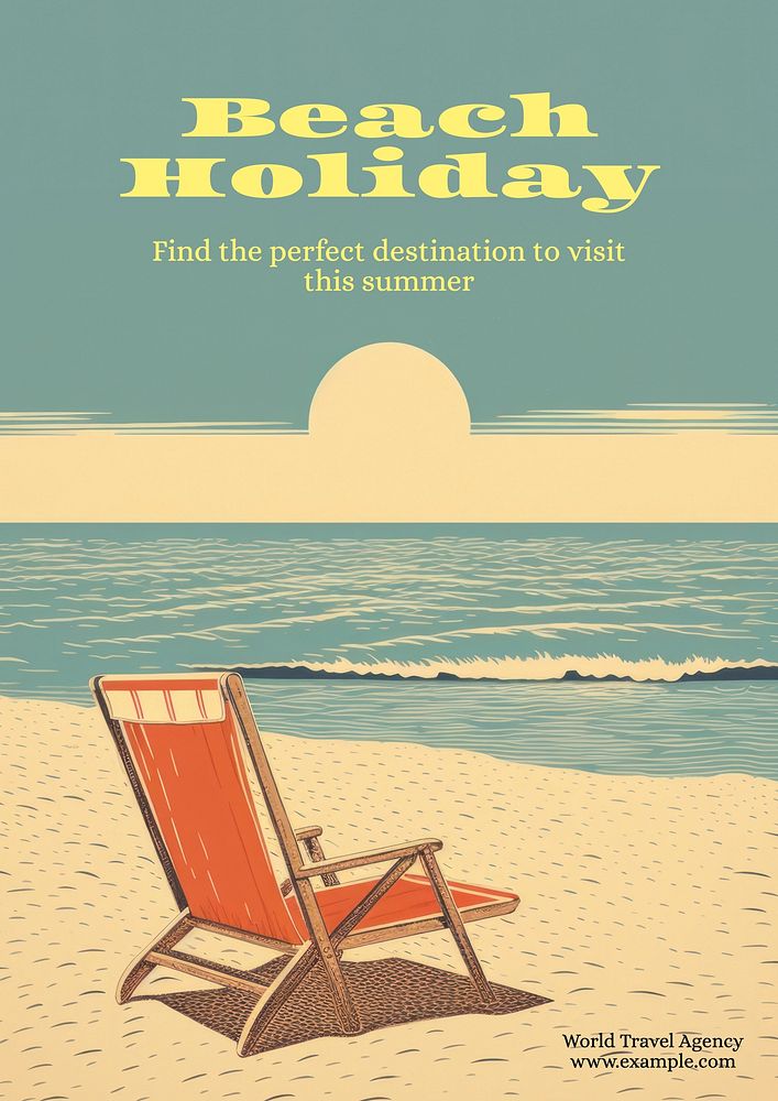 Beach holiday poster template