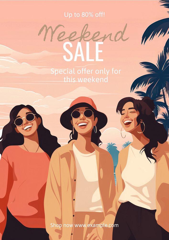 Weekend sale poster template