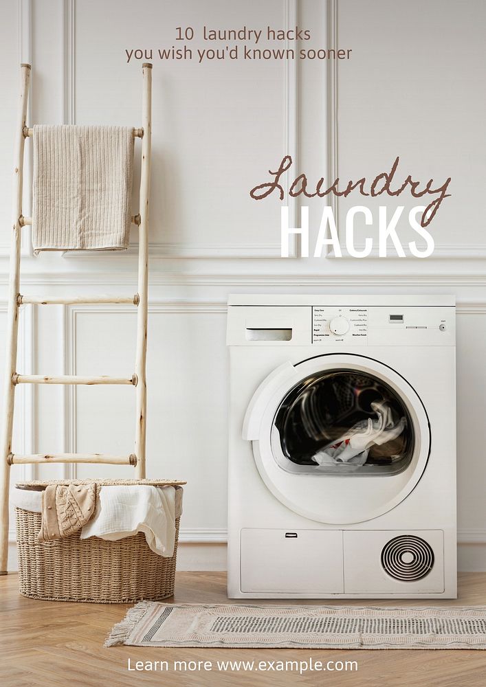 Laundry hacks   poster template
