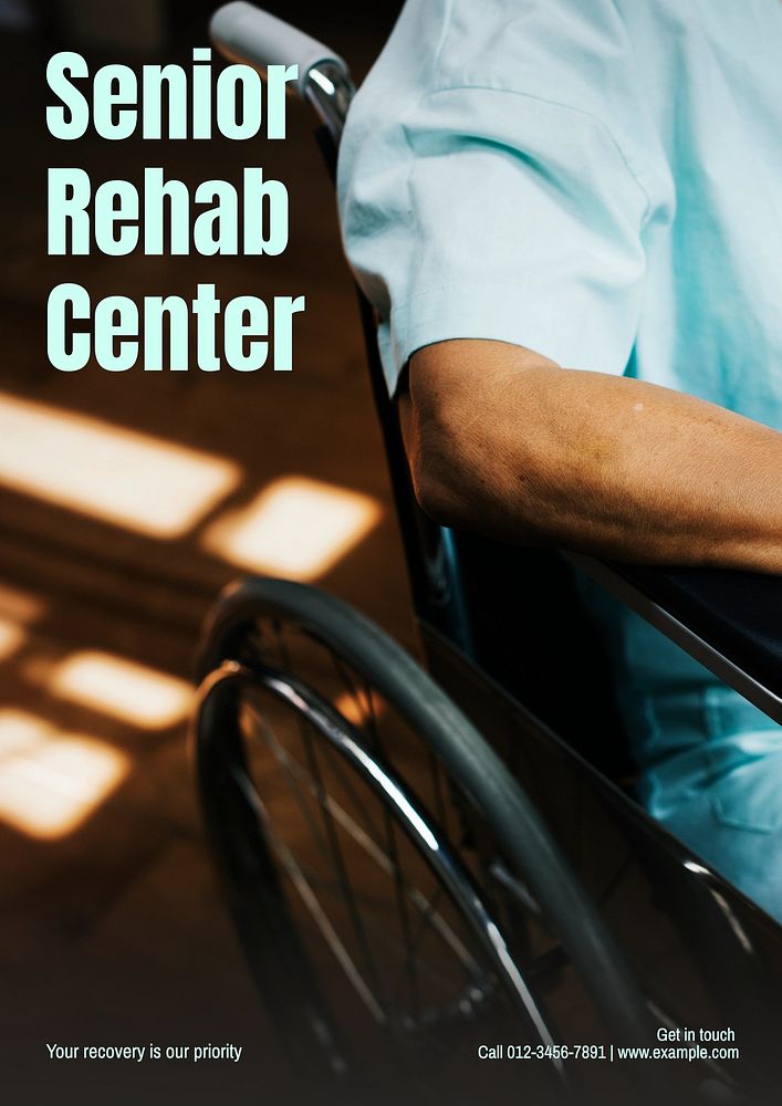 Senior rehab center poster template