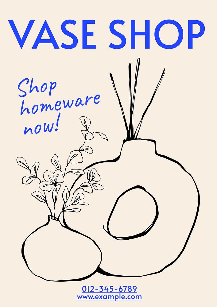Vase & homeware poster template