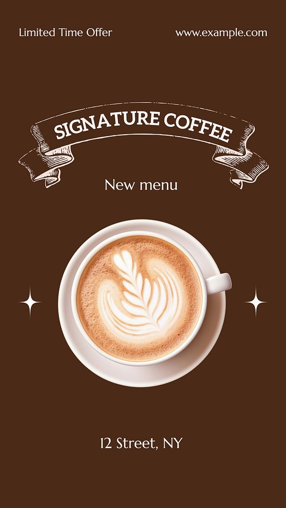 Signature coffee   Facebook story template