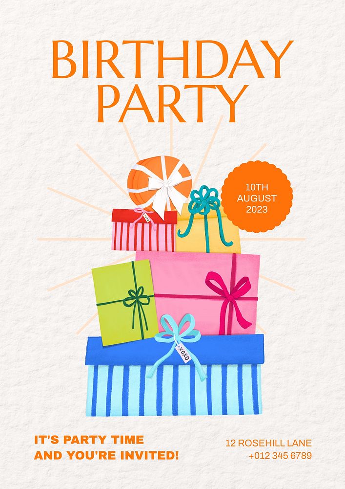 Birthday party poster template