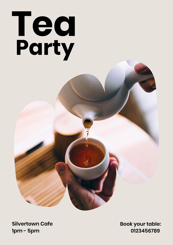 Tea party poster template