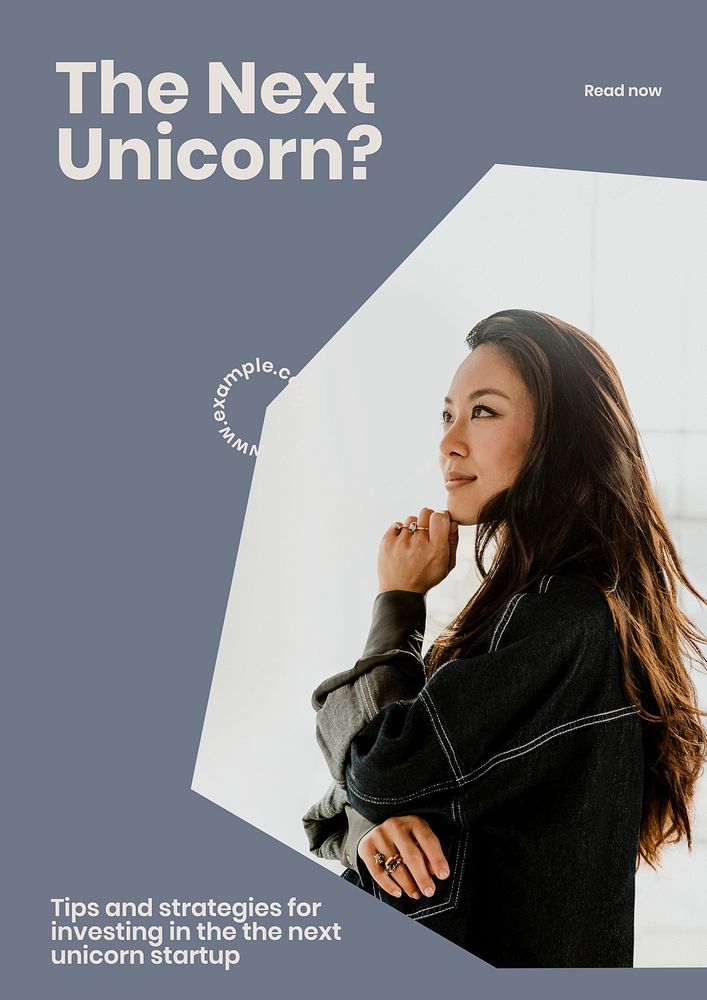 Unicorn startup poster template