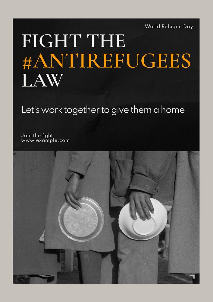 Fight Anti-Refugee Law poster template