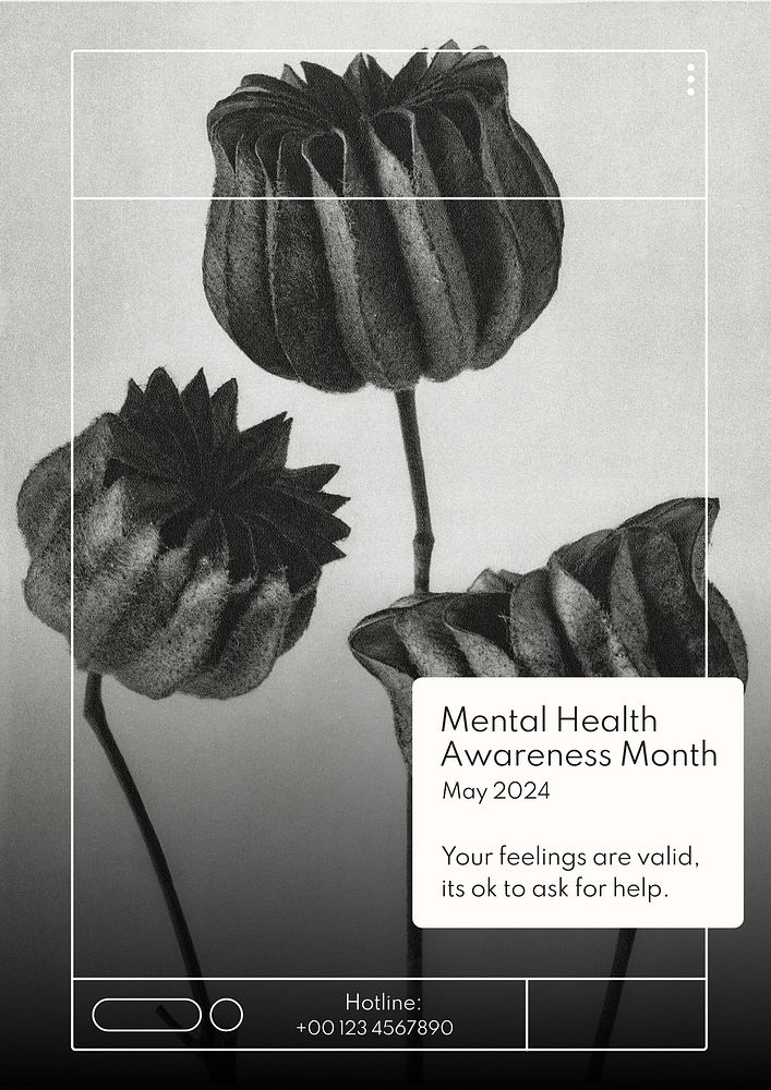 Mental health awareness poster template and design