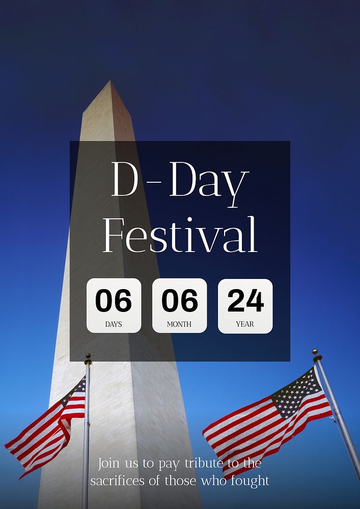 D-Day anniversary festival poster template