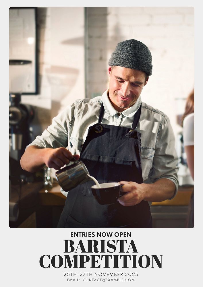 Barista competition  poster template