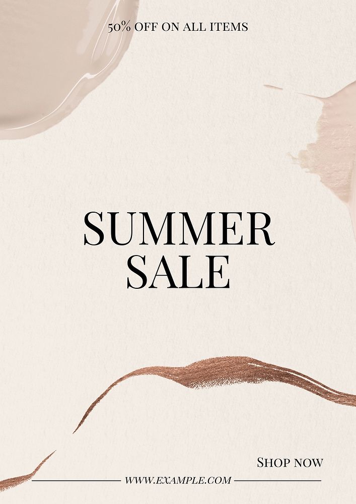 Summer sale poster template, editable text & design