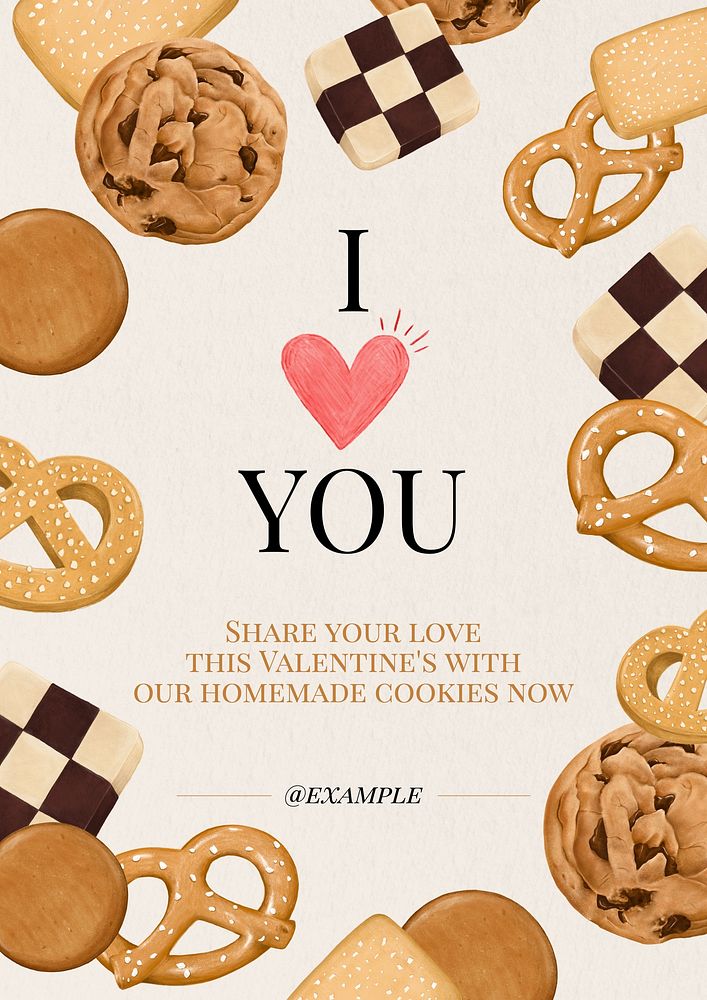 Valentine's cookies poster template