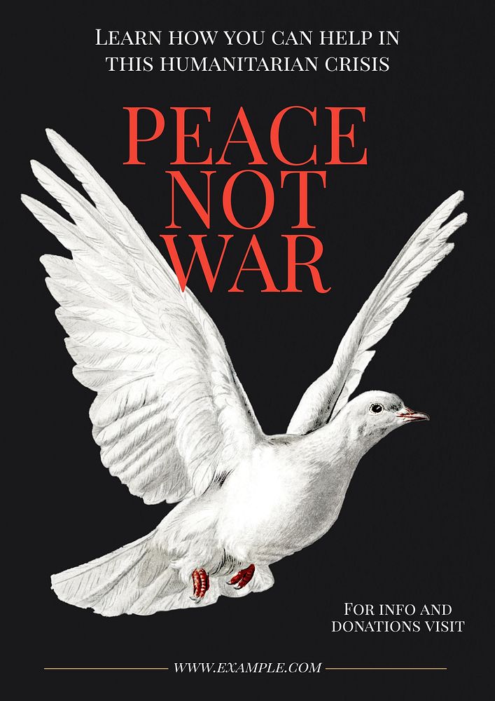 Peace not war  poster template
