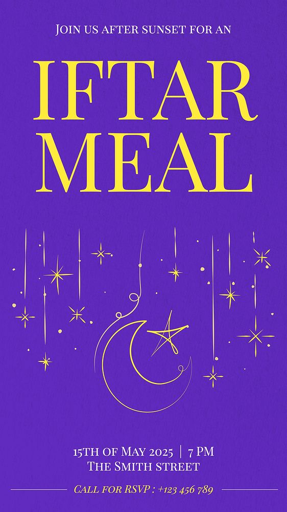 Iftar meal Facebook story template