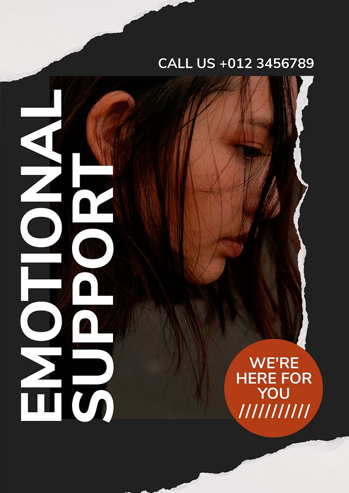 Emotional support  poster template