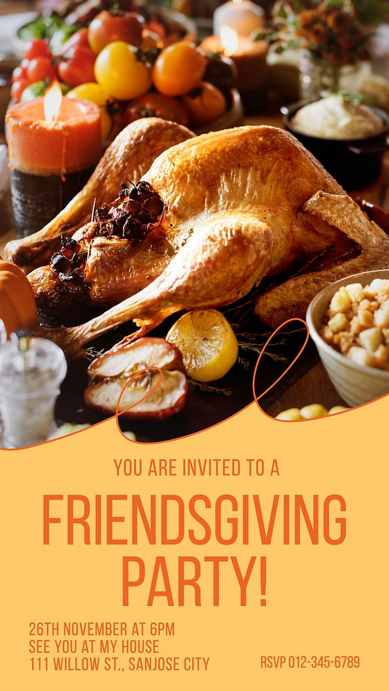 Friendsgiving party    Instagram story temple