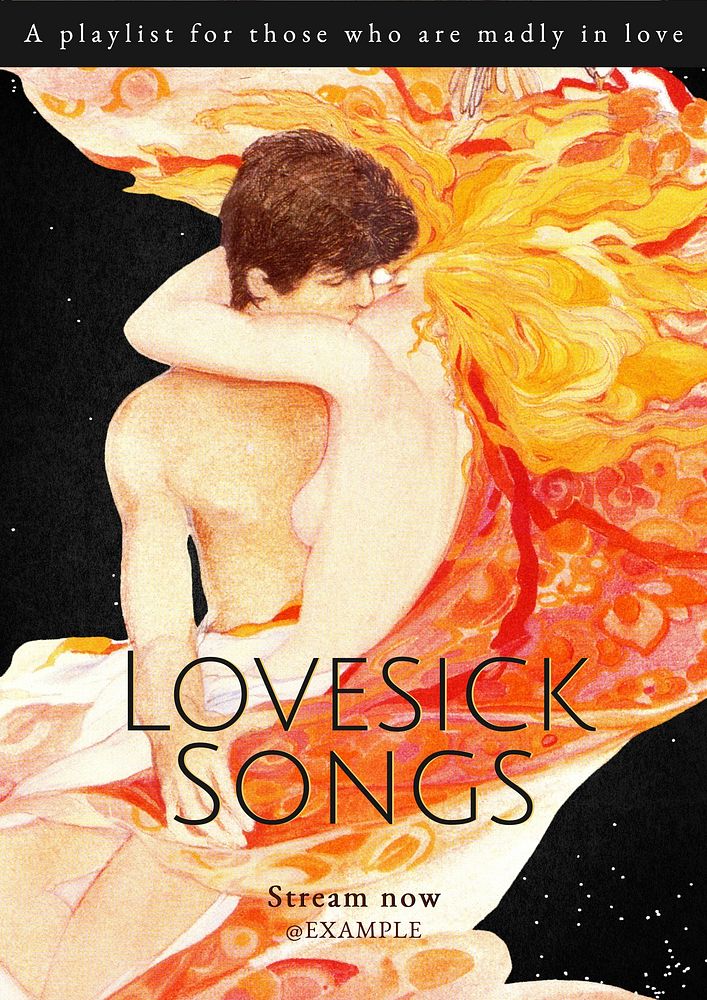 Lovesick songs poster template