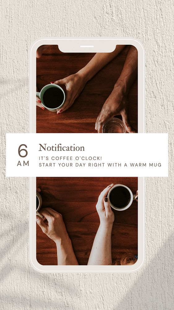 Morning coffee notification   Instagram post template