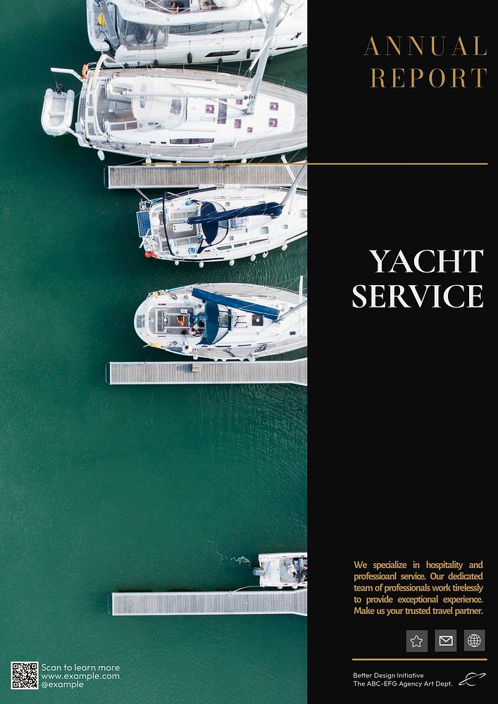 Yacht  poster template, editable text & design