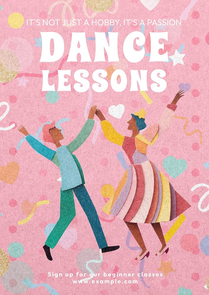 Dance lessons   poster template