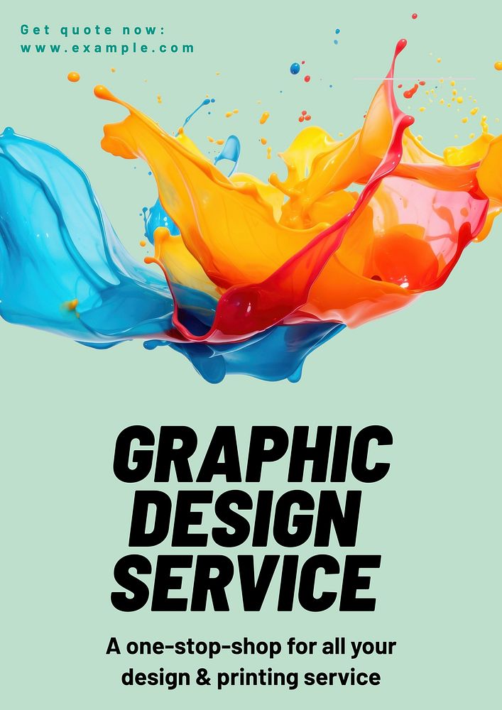Graphic design service poster template and design