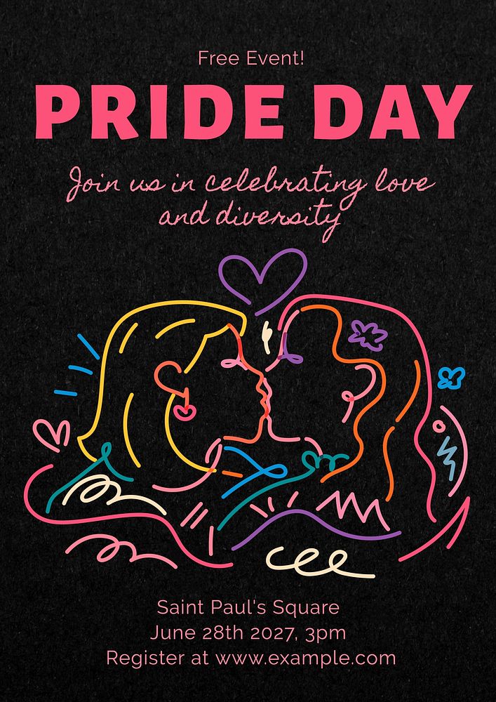 Pride day   poster template